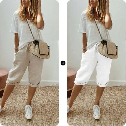 👖 Women's Casual Cotton Linen Capris