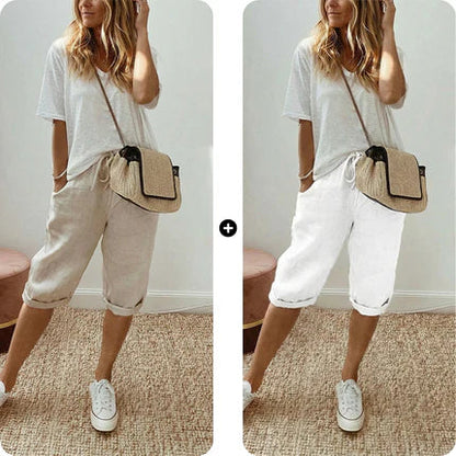👖 Women's Casual Cotton Linen Capris
