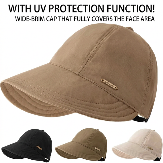☀️Face-covering sun hat, UV protection black rubber sun hat,