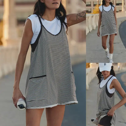🔥Hot Sale 49% off🌟Women's Summer Athletic Mini Dress Sleeveless