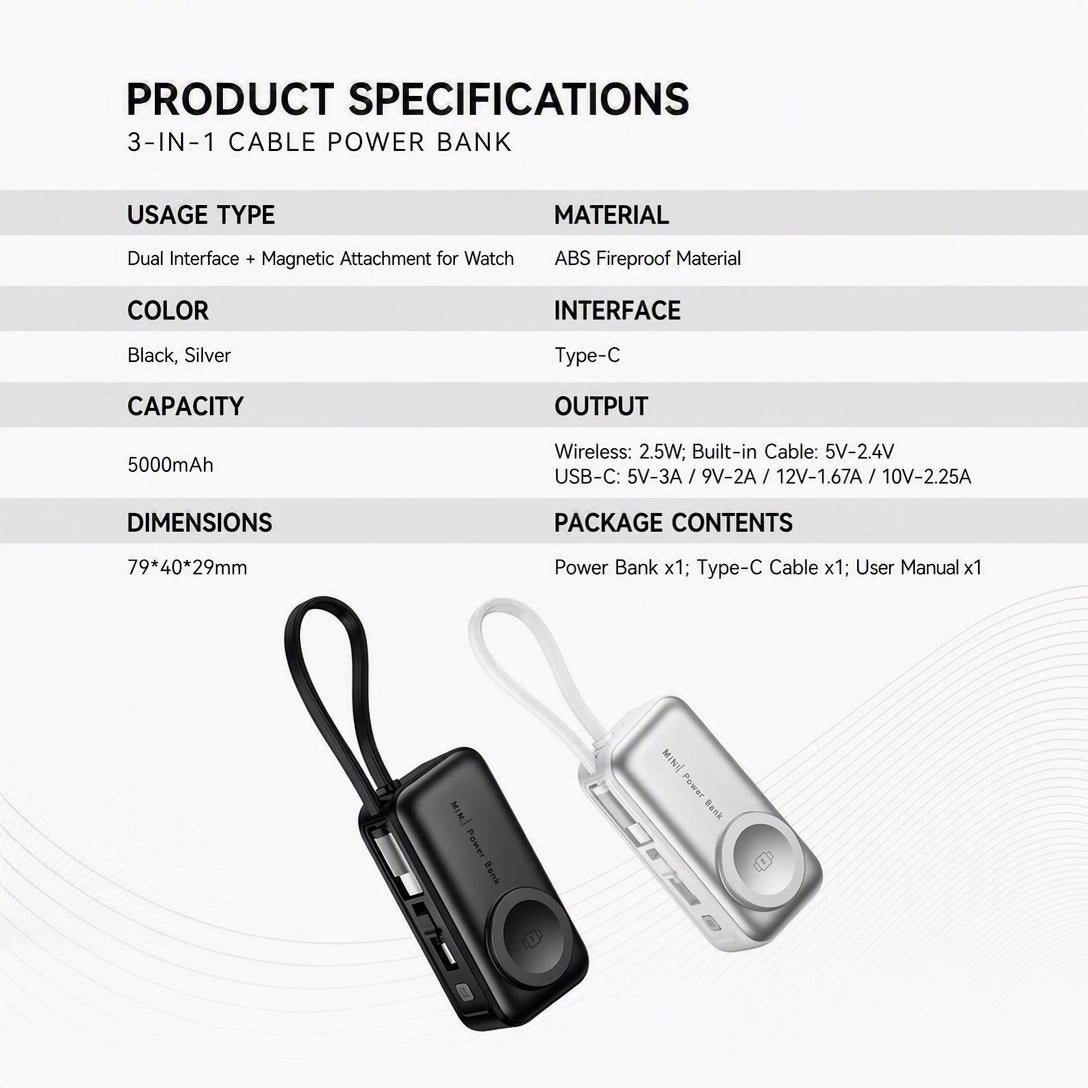 Dual-C Port Apple Watch Wireless Charging Case