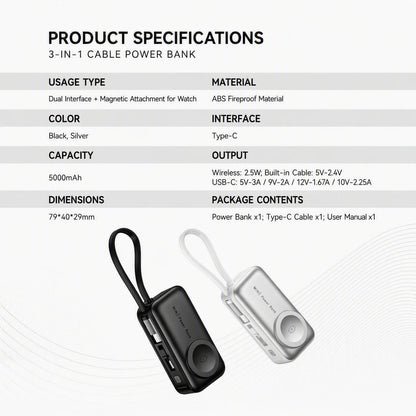 Dual-C Port Apple Watch Wireless Charging Case