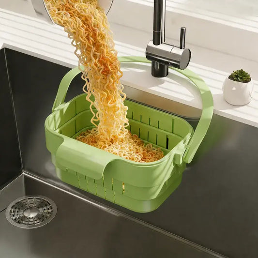 💧 Foldable Hanging Kitchen Sink Drain Basket, Stainless Steel Kitchen Accessories