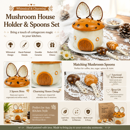 🍄 Enchanted Mushroom Ceramic Measuring Set