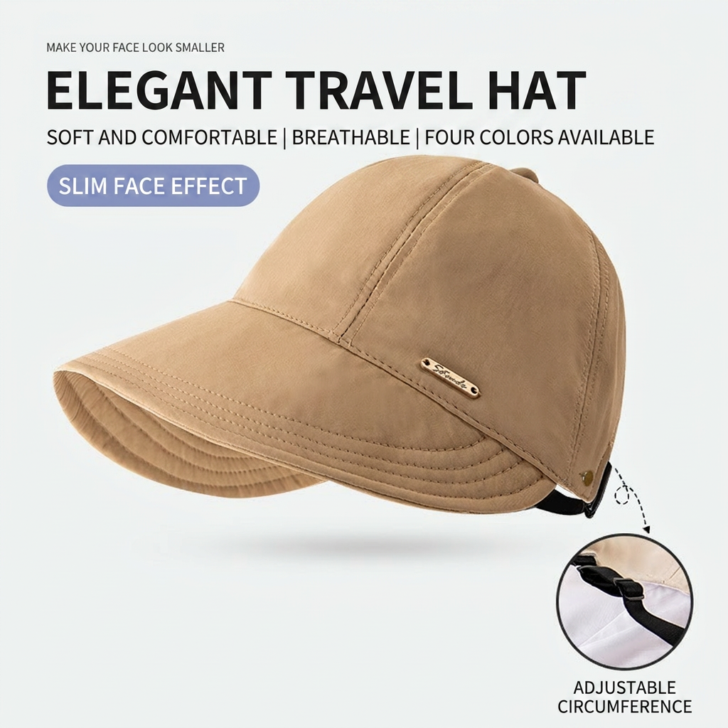☀️Face-covering sun hat, UV protection black rubber sun hat,