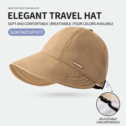 ☀️Face-covering sun hat, UV protection black rubber sun hat,