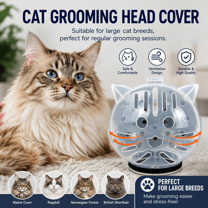 Translucent Cat Muzzle Bite Guard - Breathable Cap