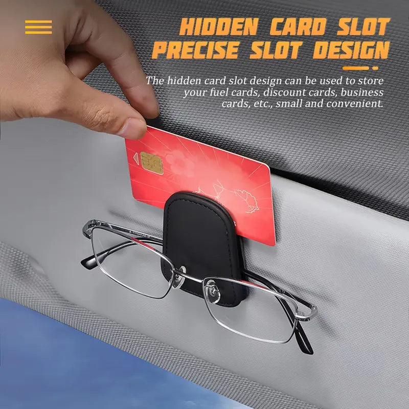 🧲Magnetic Leather Car Visor Glasses Clip – Universal Car Interior Accessory