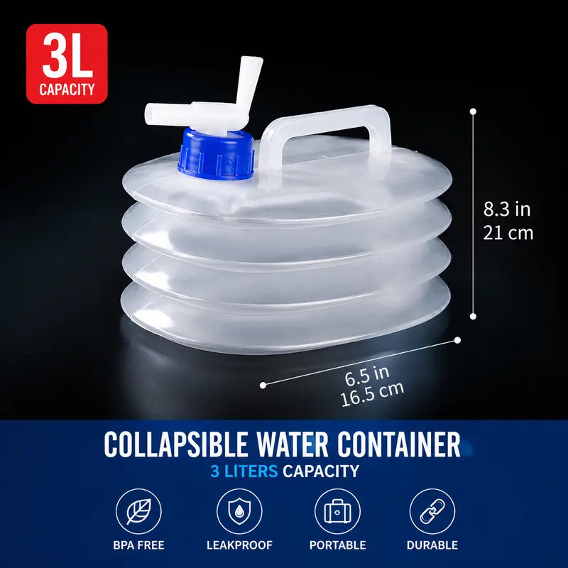 Portable, Leak-Proof, Foldable Water Storage Container