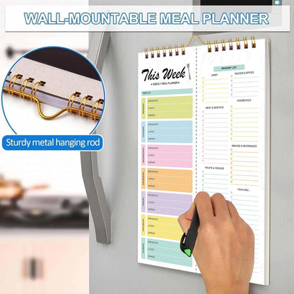 🗓Magnetic wall-hung shopping list and menu planning notebook