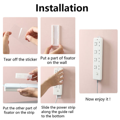 Buy 3 Get 2 Free ✨ Say Goodbye to Messy Cords! Self-Adhesive Socket Organizer & Power Strip Wall Mount 🛠️