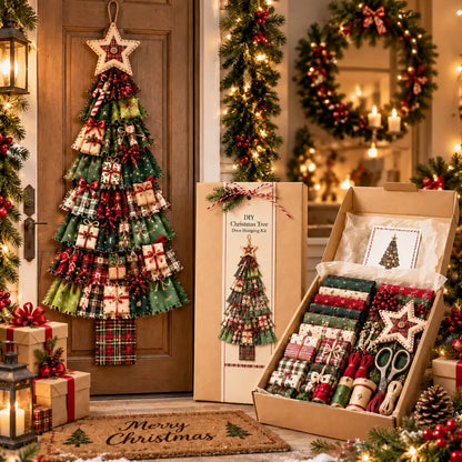 🧶🎄DIY Christmas Tree Door Hanging Set - Suitable for front doors, walls, porches, and home Christmas decorations