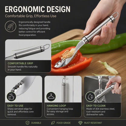 Stainless Steel Bell Pepper Seed Remover Tool