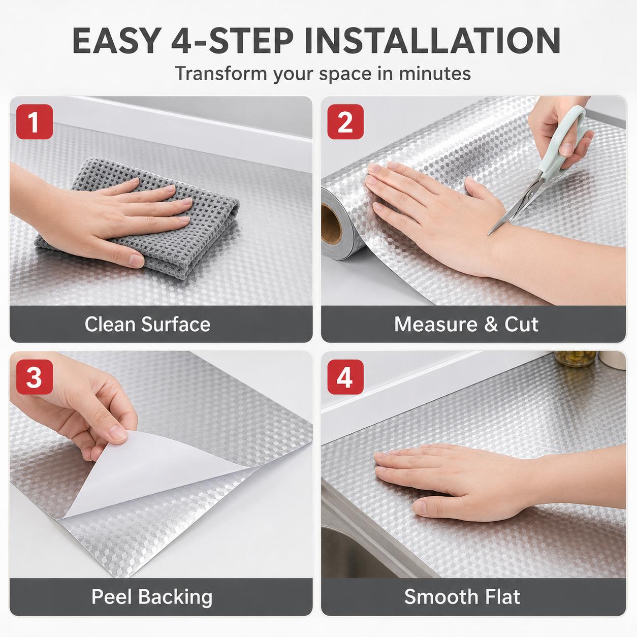 ✨Self-adhesive aluminum foil kitchen splash-proof wallpaper