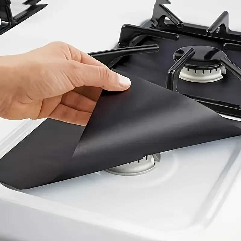 4-Pack Reusable Gas Stove Burner Liners | Non-Stick & Heat-Resistant Protectors 🍳✨