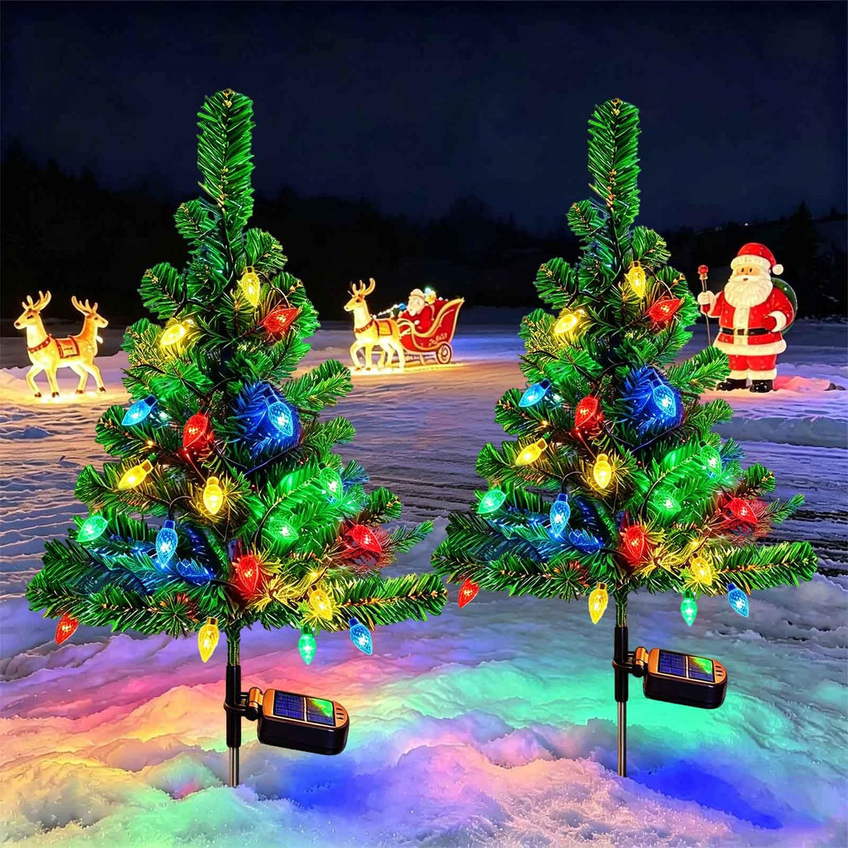 🎄 Solar Christmas Tree Lights – Waterproof Multicolor Outdoor Yard Decorations (BUY 2 GET FREE SHIPPING)