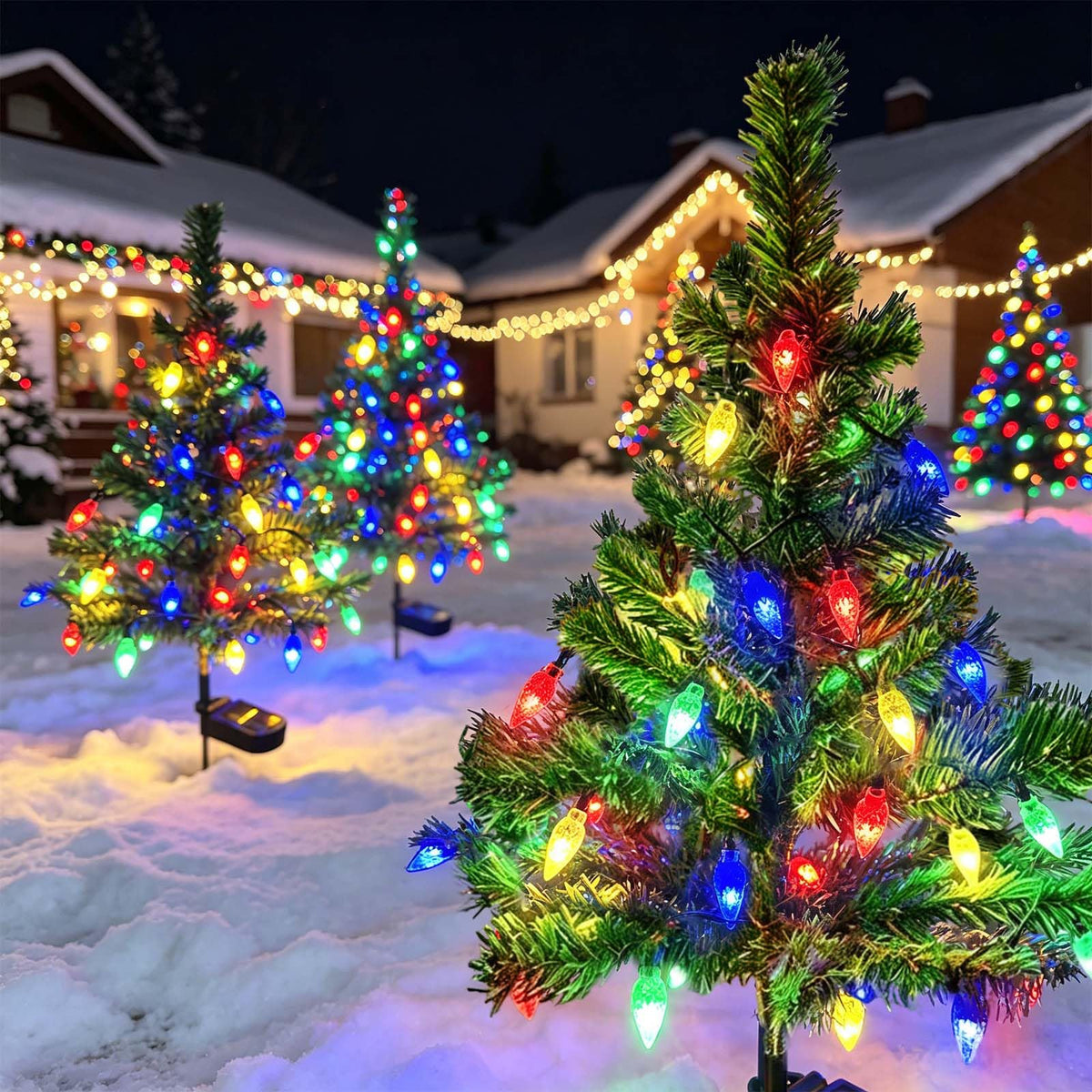 🎄 Solar Christmas Tree Lights – Waterproof Multicolor Outdoor Yard Decorations (BUY 2 GET FREE SHIPPING)