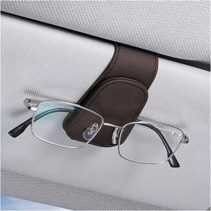 🧲Magnetic Leather Car Visor Glasses Clip – Universal Car Interior Accessory