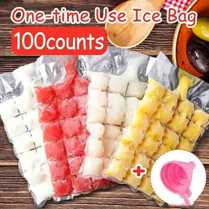 100 Packs Of Disposable Transparent Refrigeration Ice Packs