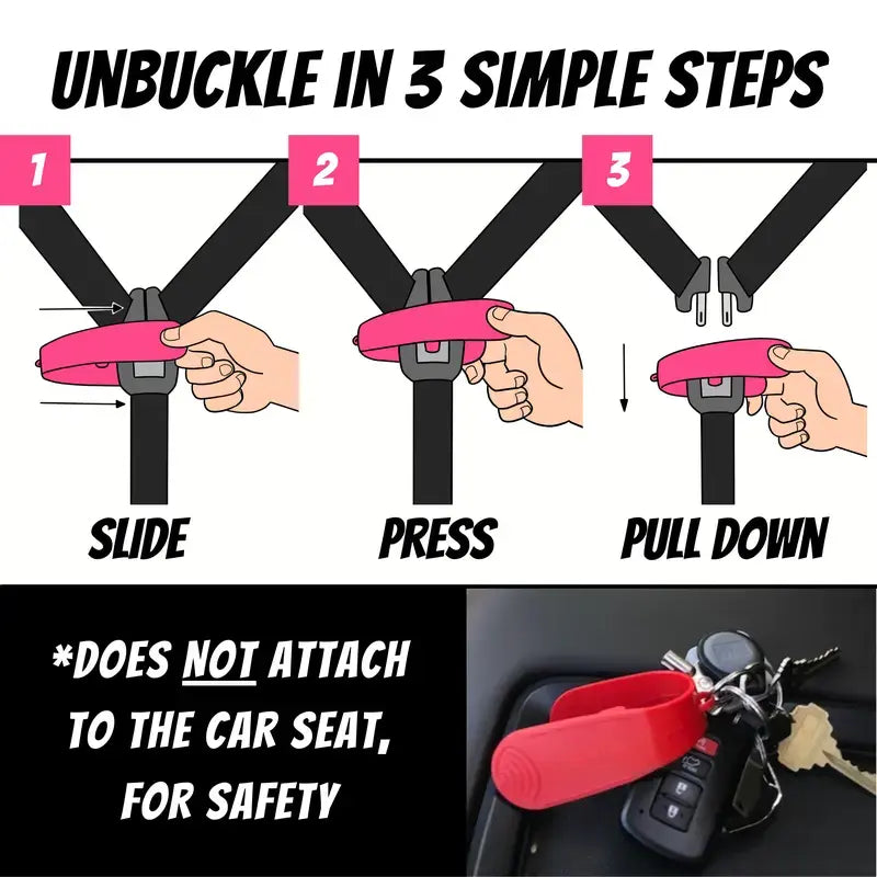 💪 Car Seat Buckle Release Tool, Portable Soft-Grip Opener for Easy Unbuckling
