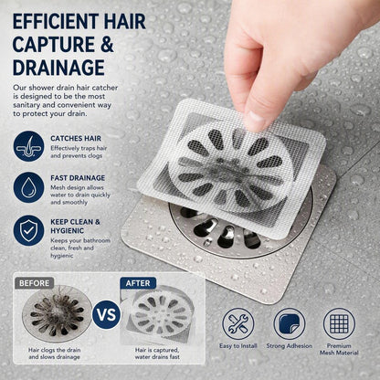 50PCS PackDisposable Shower Drain Hair Catcher