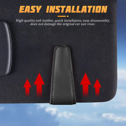 🧲Magnetic Leather Car Visor Glasses Clip – Universal Car Interior Accessory