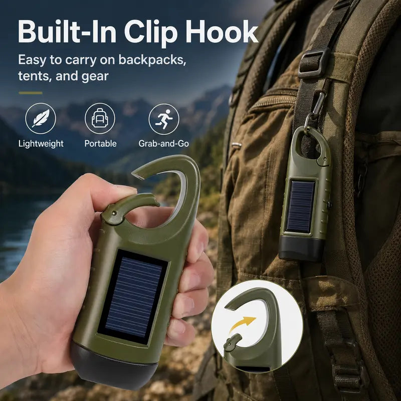 Solar Outdoor Hand-Crank USB-Type Flashlight