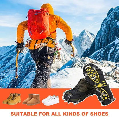 👟🏔️Lightweight, Non-Slip Snow Traction Cleats – Suitable for Walking, Daily Commuting, and Hiking