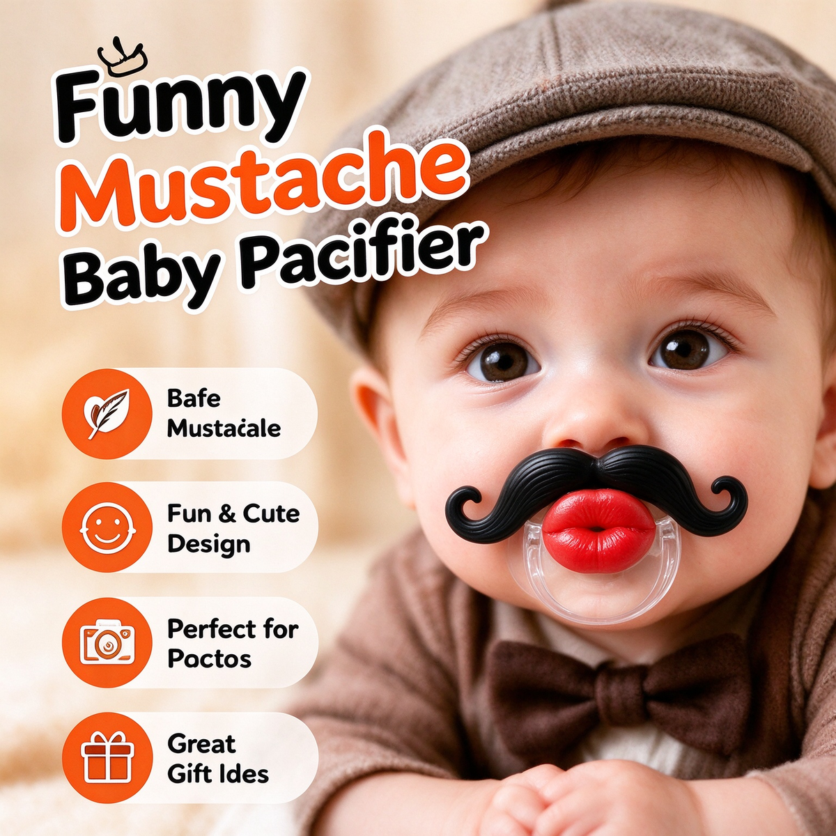 Funny Mustache Baby Pacifier