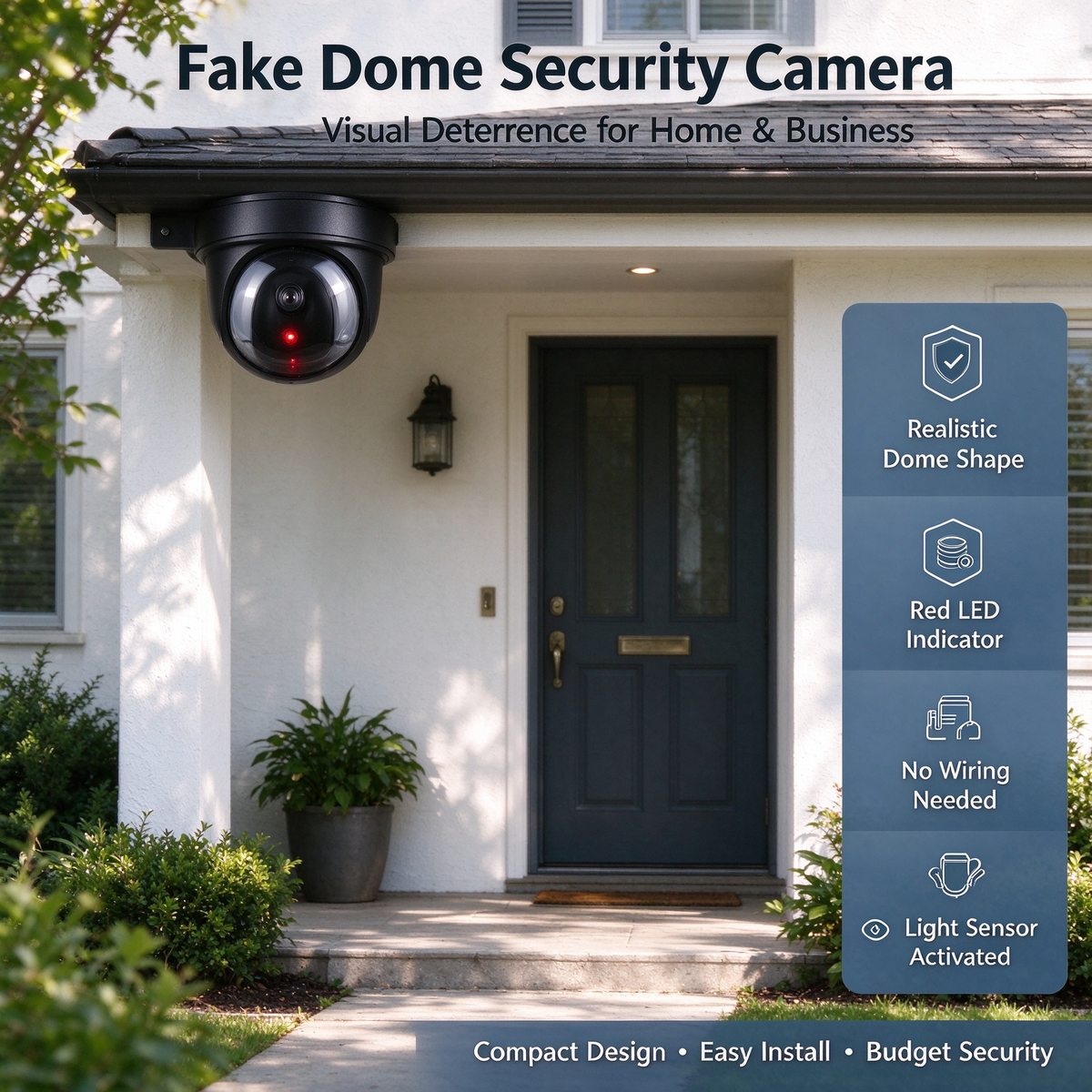 Fake Dome Security Camera with Red LED