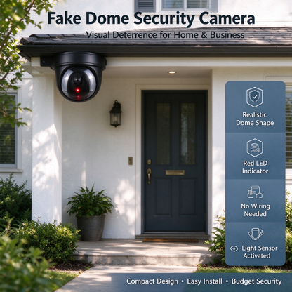 Fake Dome Security Camera with Red LED