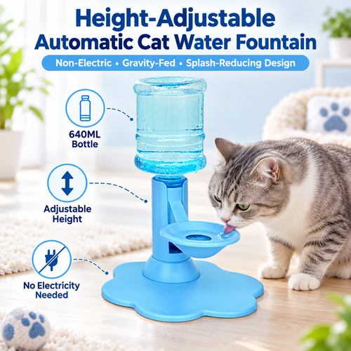 🐱Height-Adjustable Non-Electric Automatic Cat Water Fountain