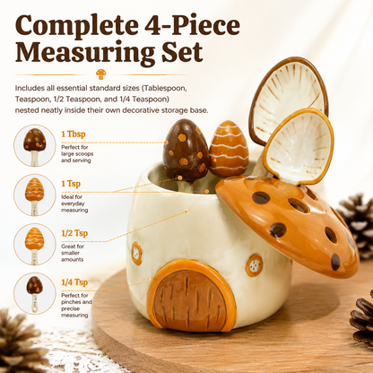 🍄 Enchanted Mushroom Ceramic Measuring Set