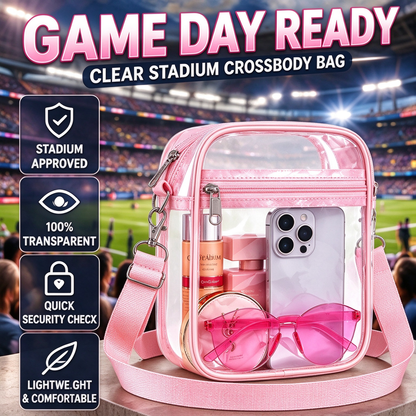 🏟️Stadium Approved Clear Crossbody Bag - Waterproof PVC Transparent Bag