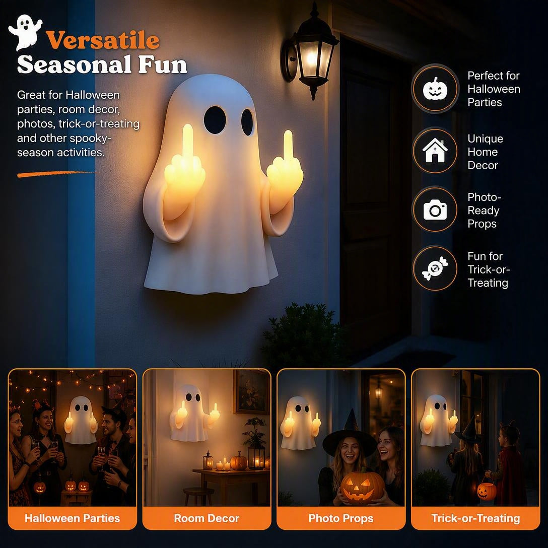 Halloween Ghost Middle Finger Glowing Night Light