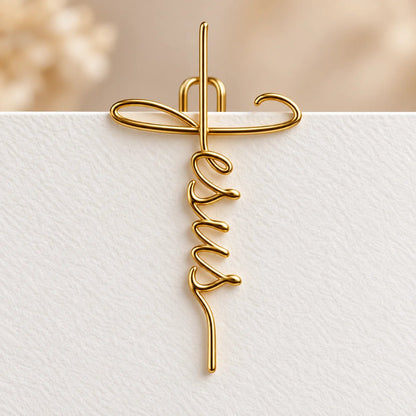 ✝Faith-Inspired Gold Paper Clips — Meaningful Christian Bookmarks 5 Pcs