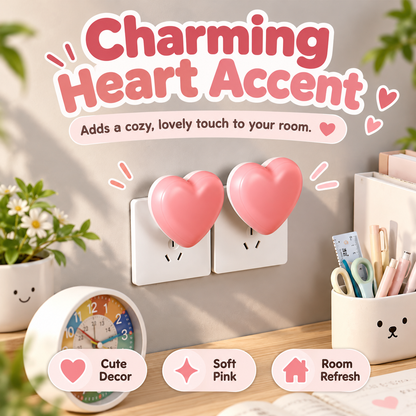 💖2-Pack Heart Shape LED Night Lights