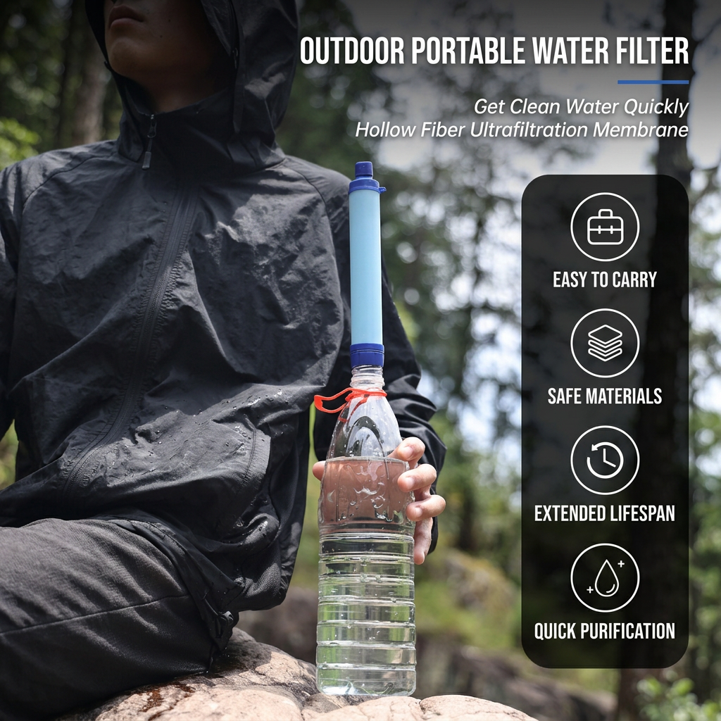 🌊Outdoor water purifier, portable emergency drinking straw