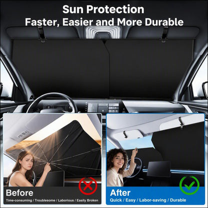 ☀️Windshield sunshade - Adjustable, automatic retractable type