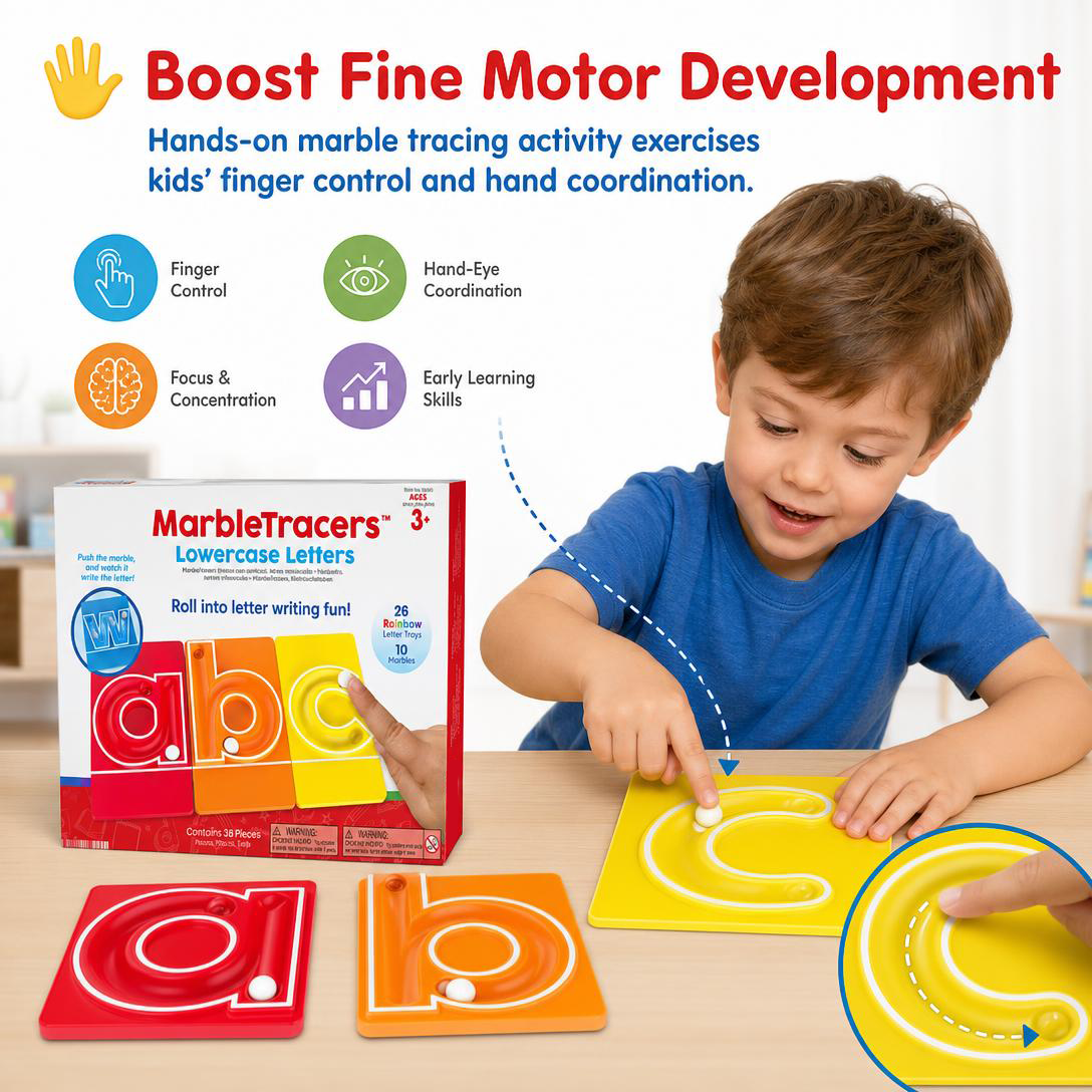 📚🔤Lowercase letter thinking English party board game pinball tracer