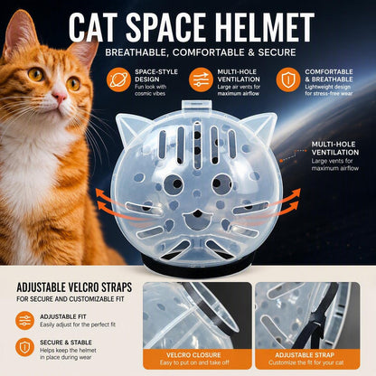 Translucent Cat Muzzle Bite Guard - Breathable Cap