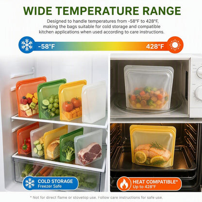 Food-Grade Reusable Silicone Kitchen Sealing Bags