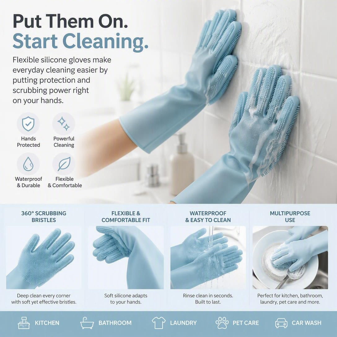 Silicone Kitchen Gloves For Home & Pet Care