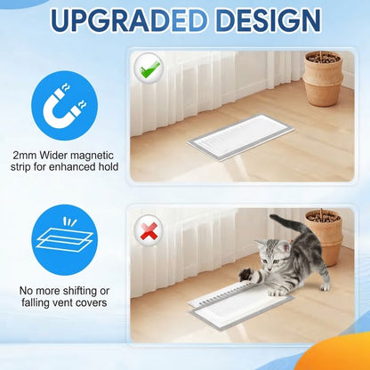 🧲 6-Piece Magnetic Floor Vent Cover Set — Mesh design; easy to install and clean