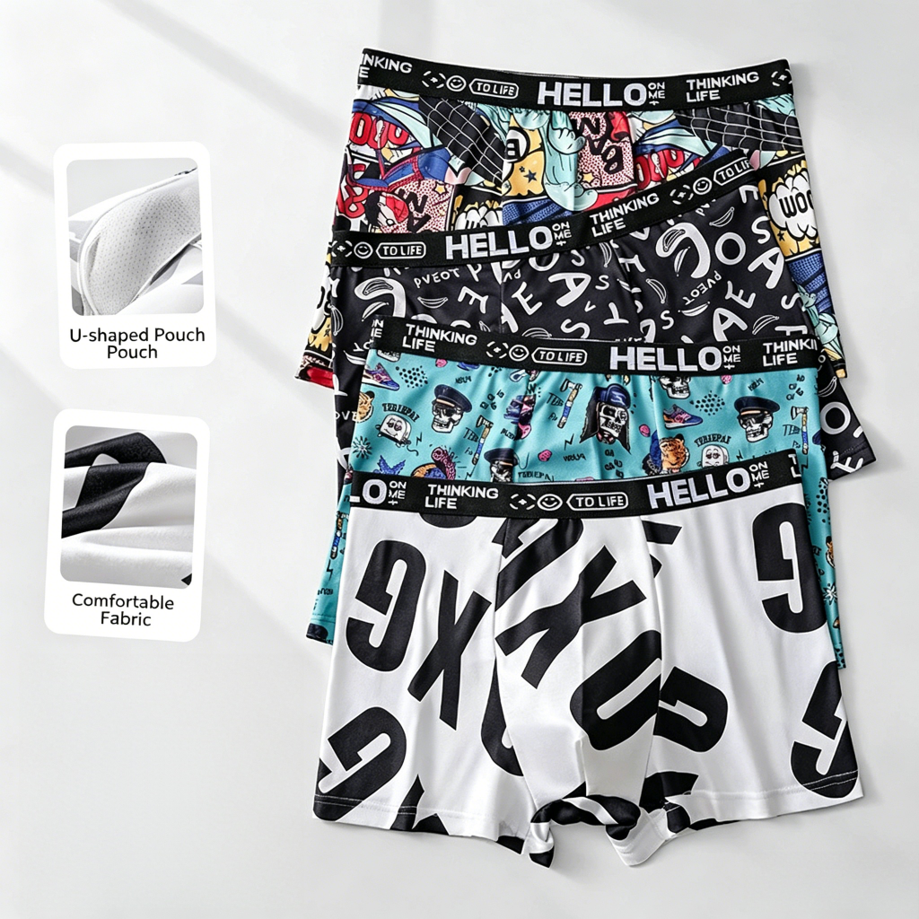 🧵🌬️ Men's elastic boxer briefs Set, soft and comfortable