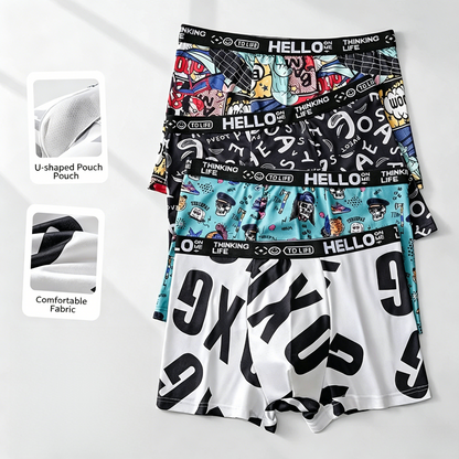 🧵🌬️ Men's elastic boxer briefs Set, soft and comfortable