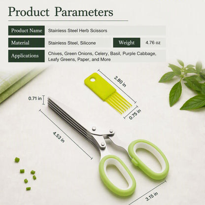 ✂️5-Blade Stainless Steel Herb &amp; Scallion Scissors