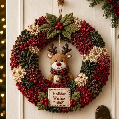 3D Fabric Stamped Wreath DIY Set, Adult Christmas Wreath Craft Set