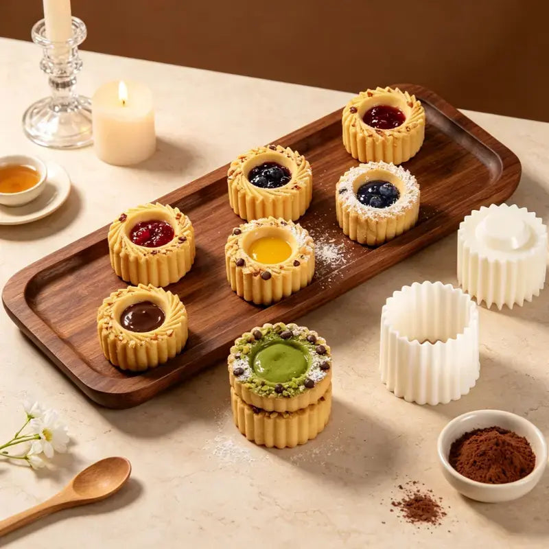 🥮Sunflower-patterned round hand-pressed mooncake mold - for DIY cookies and pineapple pastries