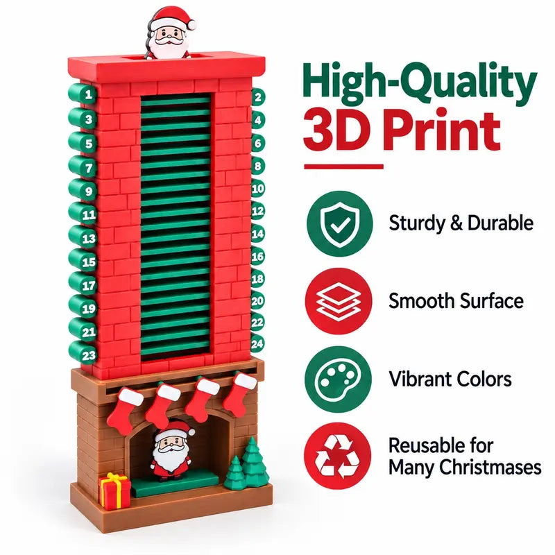 🎄Creative Christmas Chimney Advent Calendar – 24-Day Holiday Countdown
